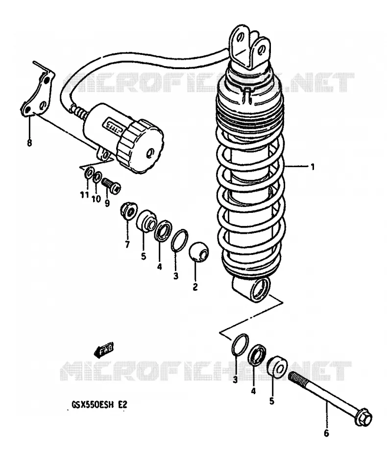 ACHTER SCHOKDEMPER Suzuki MOTO 550 GSX-E 1987  GSX550EFH(F/G/H)