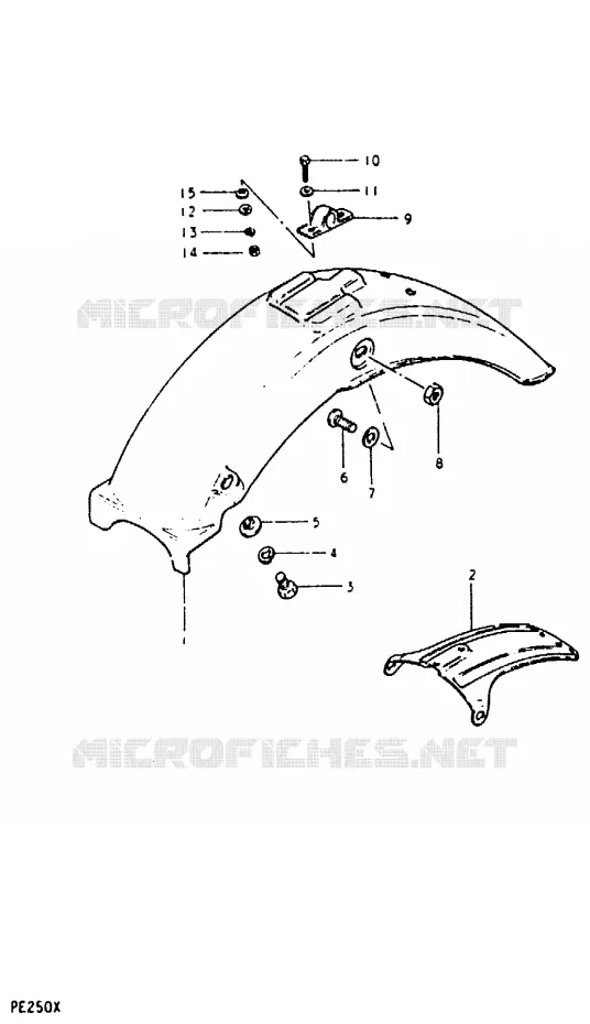 ACHTERSPATBORD Suzuki MOTO 250 PE 1981  PE250X(T/X)