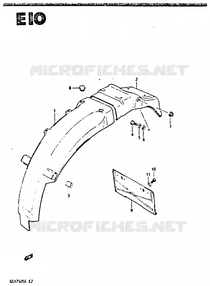 ACHTERSPATBORD Suzuki MOTO 750 GSX-S 1984  GSX750SE(E2)