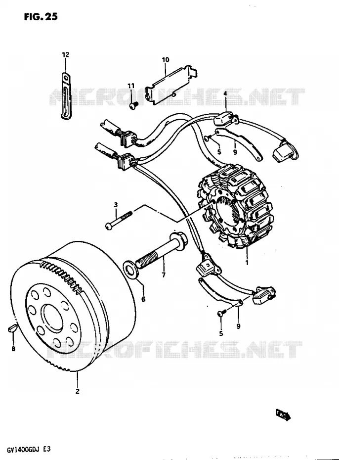 ALTERNATOR Suzuki MOTO 1400 CAVALCADE 1987  GV1400GTH(G/H/J)
