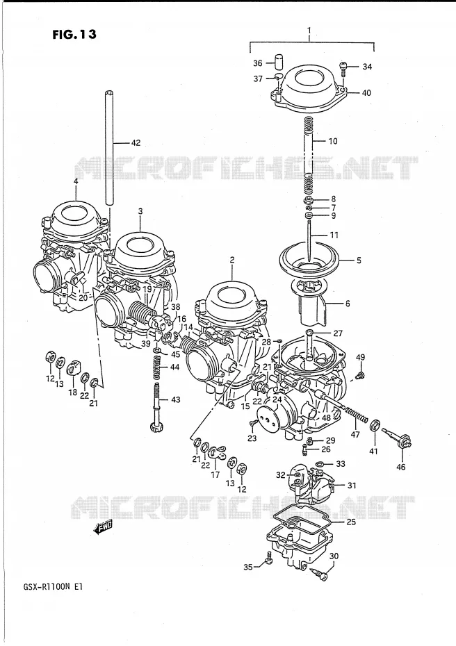 CARBURATOR (E18,E39) Suzuki MOTO 1100 GSX-R 1991  GSX-R1100M(E1)