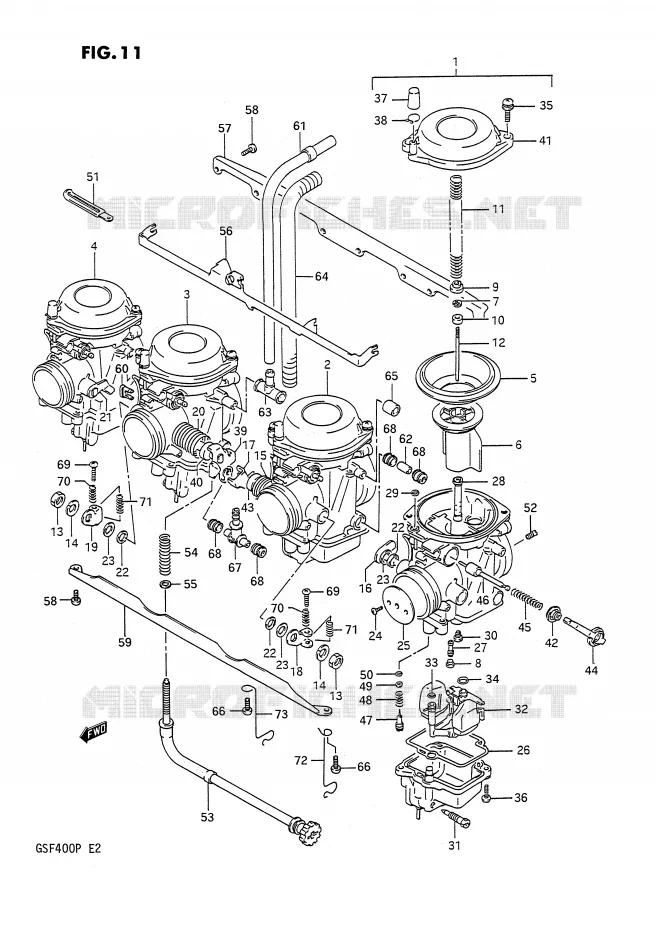 CARBURATOR Suzuki MOTO 400 BANDIT 1992  GSF400N(E2)