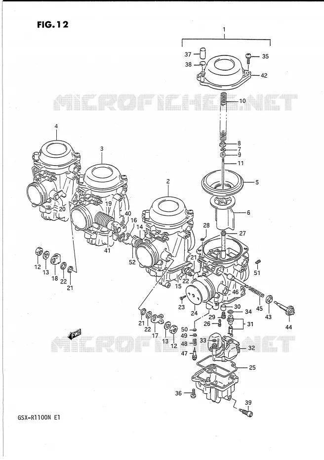 CARBURATOR (VOIR NOTE) Suzuki MOTO 1100 GSX-R 1991  GSX-R1100M(E1)
