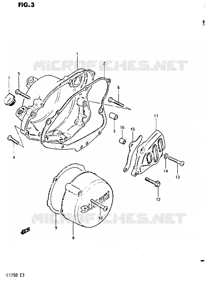 CASING Suzuki MOTO 175 PE 1982  PE175Z(Z/D)