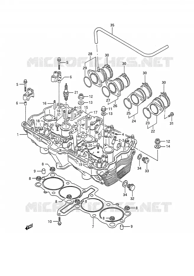 CILINDERKOP Suzuki MOTO 1100 GSX-R 1992  GSX-R1100N(E28)
