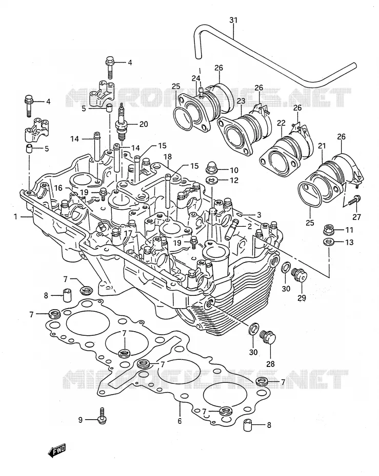 CILINDERKOP Suzuki MOTO 750 GSX-R 1991  GSX-R750M(E28)