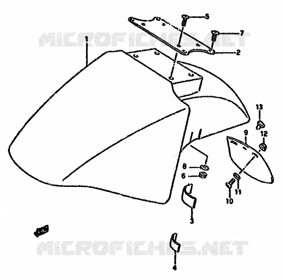 FRONT FENDER (MODELE K/L/M/N/P/R) Suzuki MOTO 750 GSX-F 1991  GSX750FM(K-T)