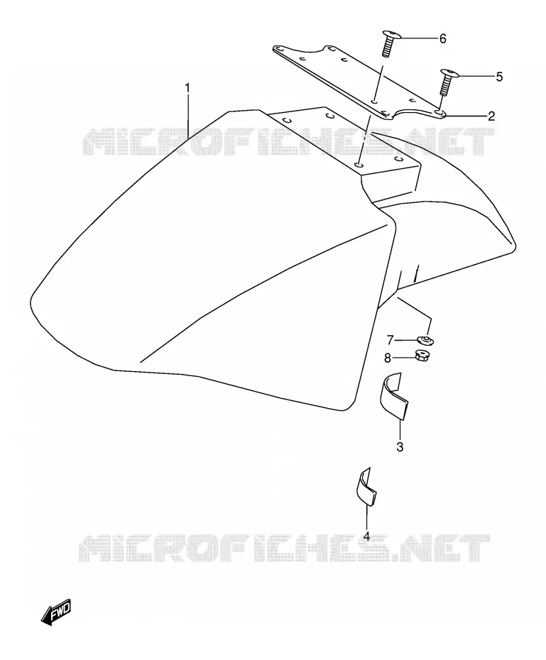 FRONT FENDER (MODELE S/T) Suzuki MOTO 600 GSX-F 1995  GSX600FUS(E2)