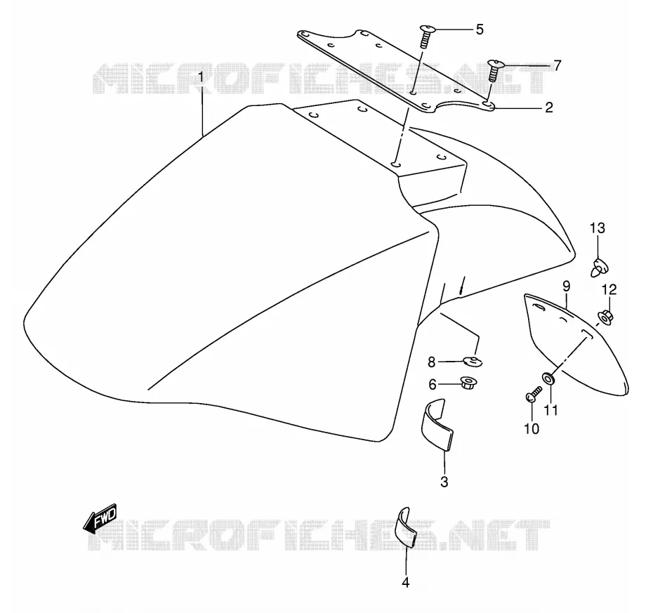 FRONT FENDER (MODELE S/T) Suzuki MOTO 750 GSX-F 1992  GSX750FN(E2)
