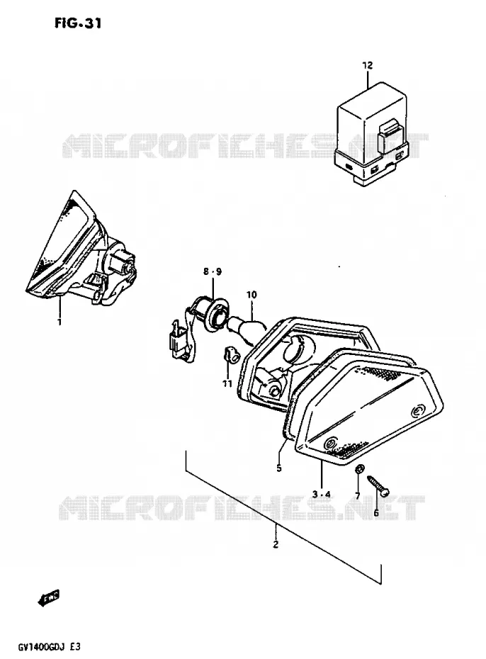 FRONT INDICATOREN Suzuki MOTO 1400 CAVALCADE 1987  GV1400GTH(G/H/J)