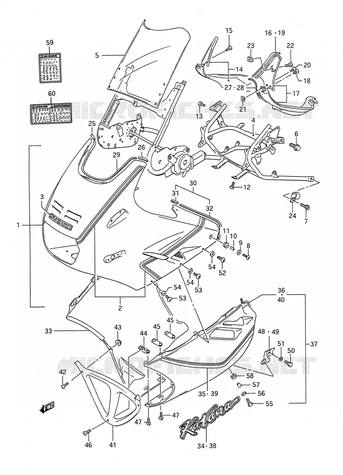 FRONT KUIP (MODELE L) Suzuki MOTO 1100 GSX-F 1992  GSX1100FN(E28)