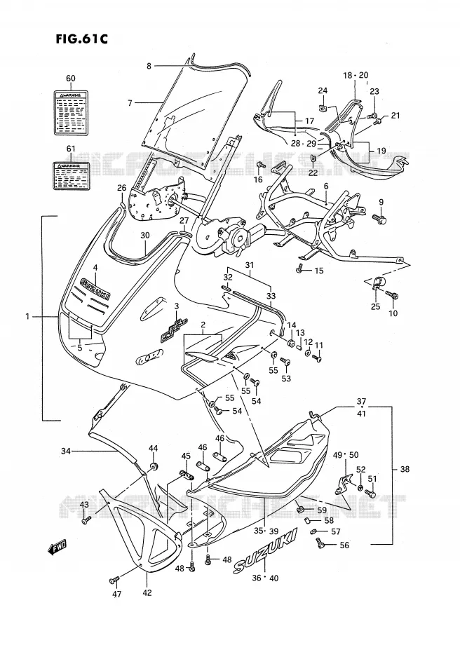FRONT KUIP (MODELE M E97) Suzuki MOTO 1100 GSX-F 1990  GSX1100FL(E2)