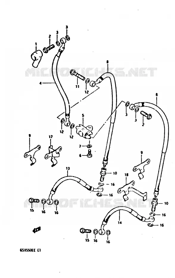 FRONT REMSLANG Suzuki MOTO 550 GSX-E 1984  GSX550EFE(E1)