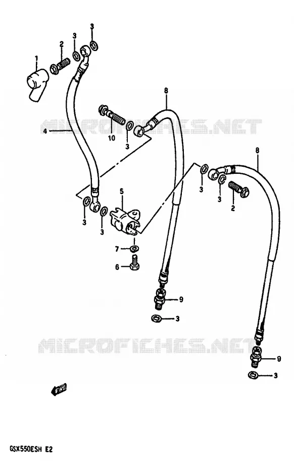FRONT REMSLANG Suzuki MOTO 550 GSX-E 1986  GSX550ESG(F/G/H)
