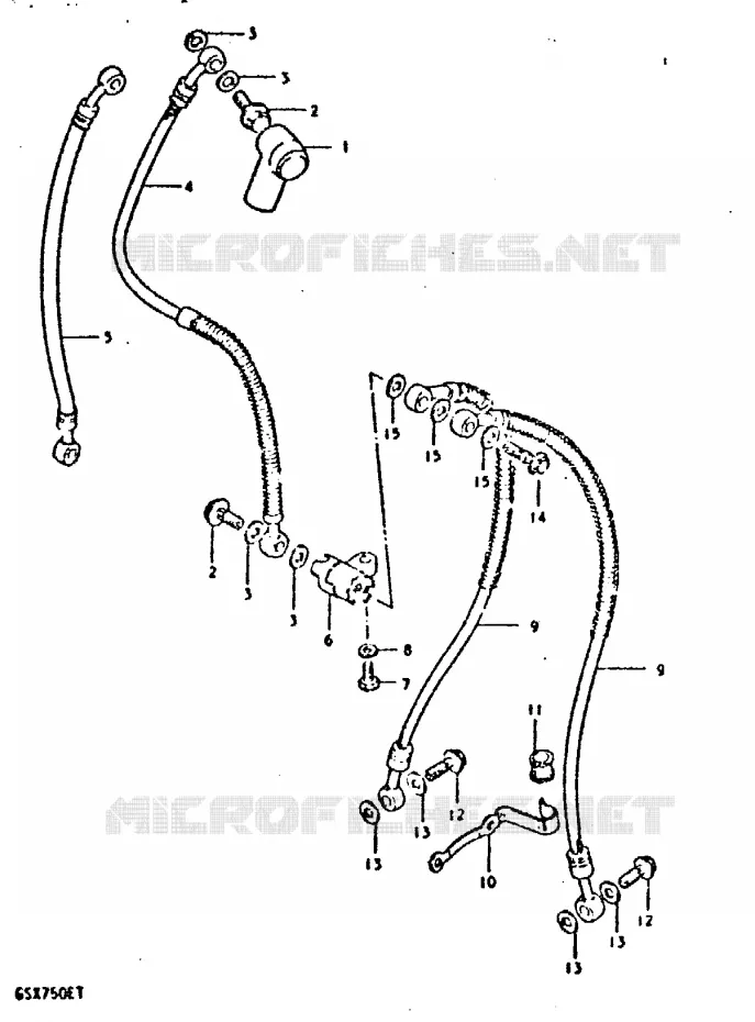 FRONT REMSLANG Suzuki MOTO 750 GSX 1980  GSX750T(T/X)