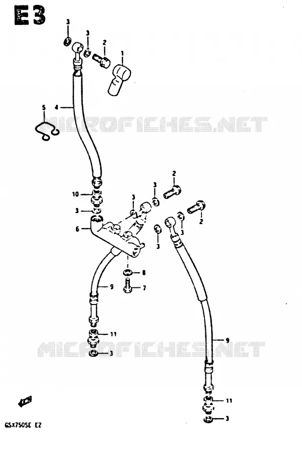 FRONT REMSLANG Suzuki MOTO 750 GSX-S 1984  GSX750SE(E2)