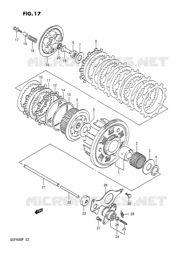 KOPPELING Suzuki MOTO 400 BANDIT 1991  GSF400M(E2)