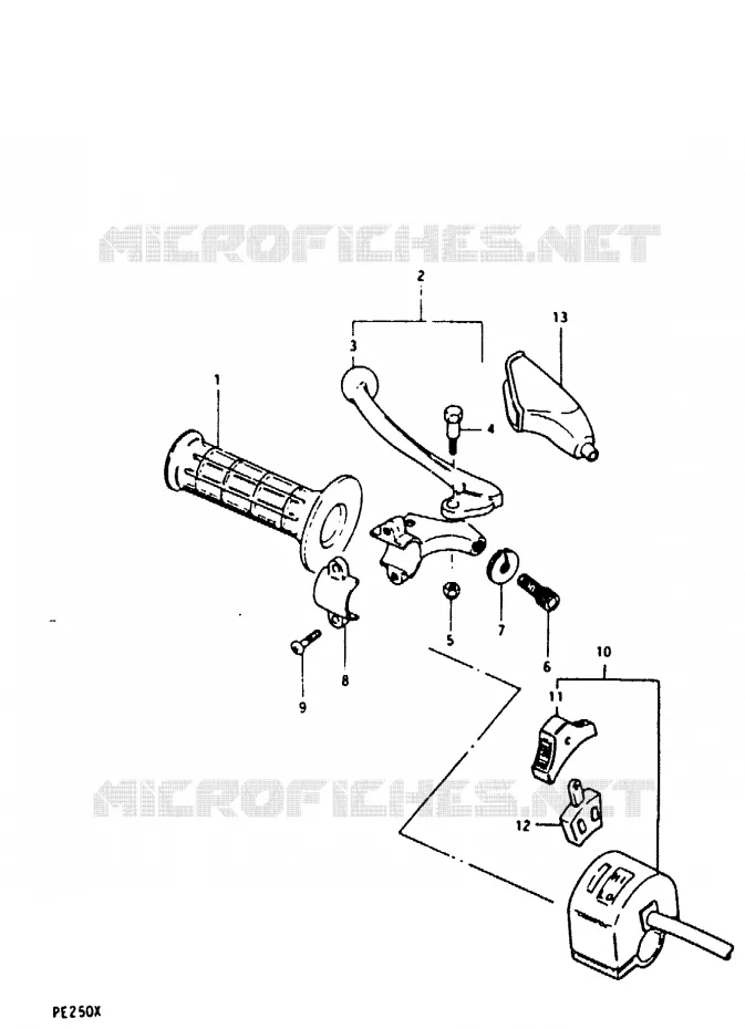 LEFT SWITCH - HANDGREEP (PE250X) Suzuki MOTO 250 PE 1981  PE250X(T/X)