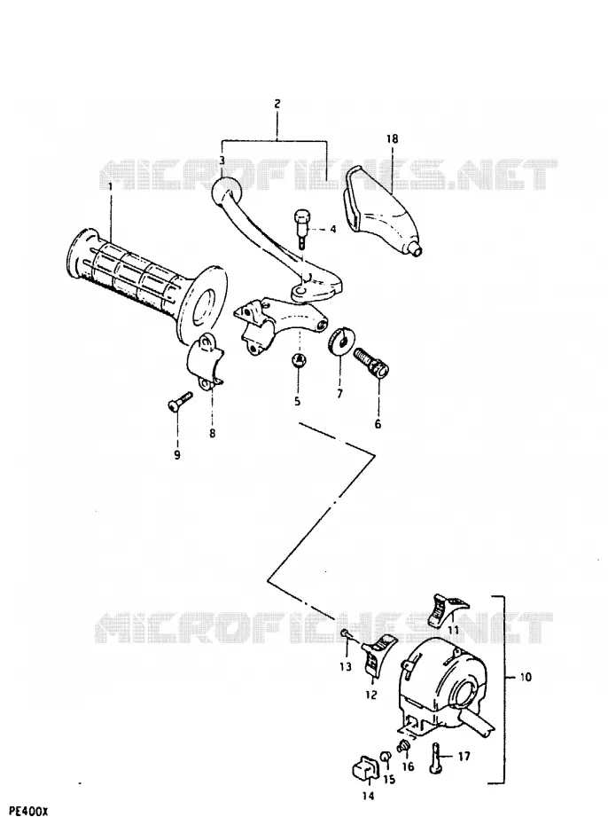 LEFT SWITCH - HANDGREEP (PE400XE2) Suzuki MOTO 400 PE 1996  PE400T(T/X)