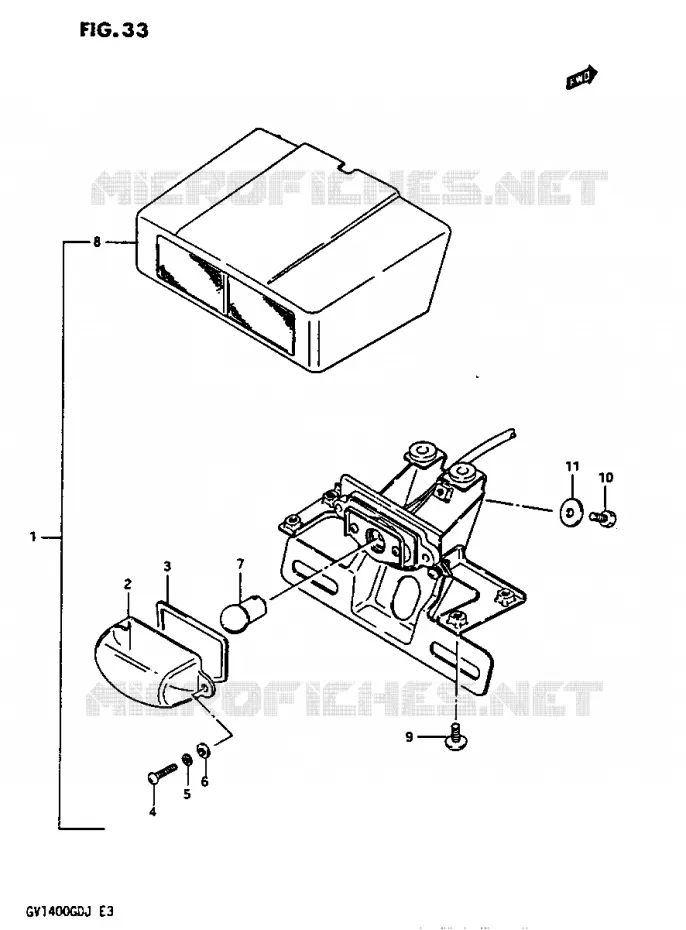 LICENTIE LAMP Suzuki MOTO 1400 CAVALCADE 1987  GV1400GTH(G/H/J)