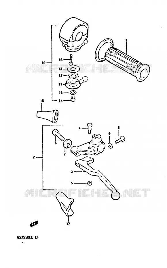 LINKER HANDGREEP (GSX550ED/EE) Suzuki MOTO 550 GSX-E 1983  GSX550ESD(E1)