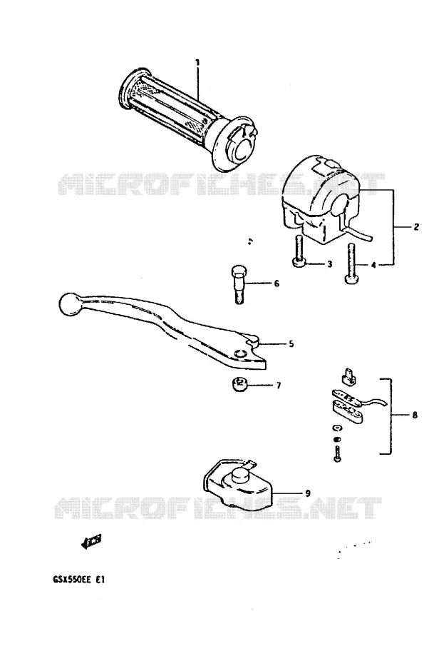 RIGHT SWITCH - HANDGREEP (GSX550ED/EE) Suzuki MOTO 550 GSX-E 1984  GSX550EFE(E1)