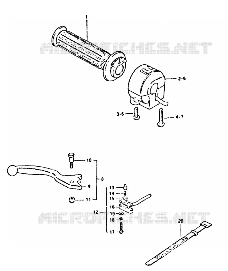 RIGHT SWITCH - HANDGREEP Suzuki MOTO 400 GSX 1981  GSX400EX(T/X)