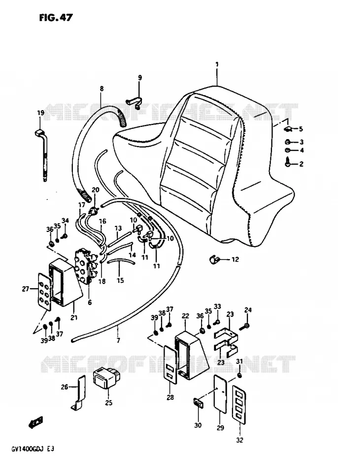 RUGLEUNING - LUIDSPREKERS GV1400GDG/GTG/GDH/GDJ Suzuki MOTO 1400 CAVALCADE 1987  GV1400GTH(G/H/J)