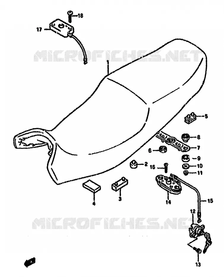 SEAT (MODELE K/L/M/N/P/R) Suzuki MOTO 750 GSX-F 1989  GSX750FK(K-T)