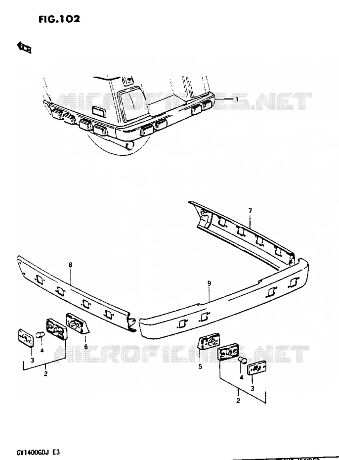 SLUITSEINEN MARKER LAMP SET Suzuki MOTO 1400 CAVALCADE 1987  GV1400GDH(G/H/J)