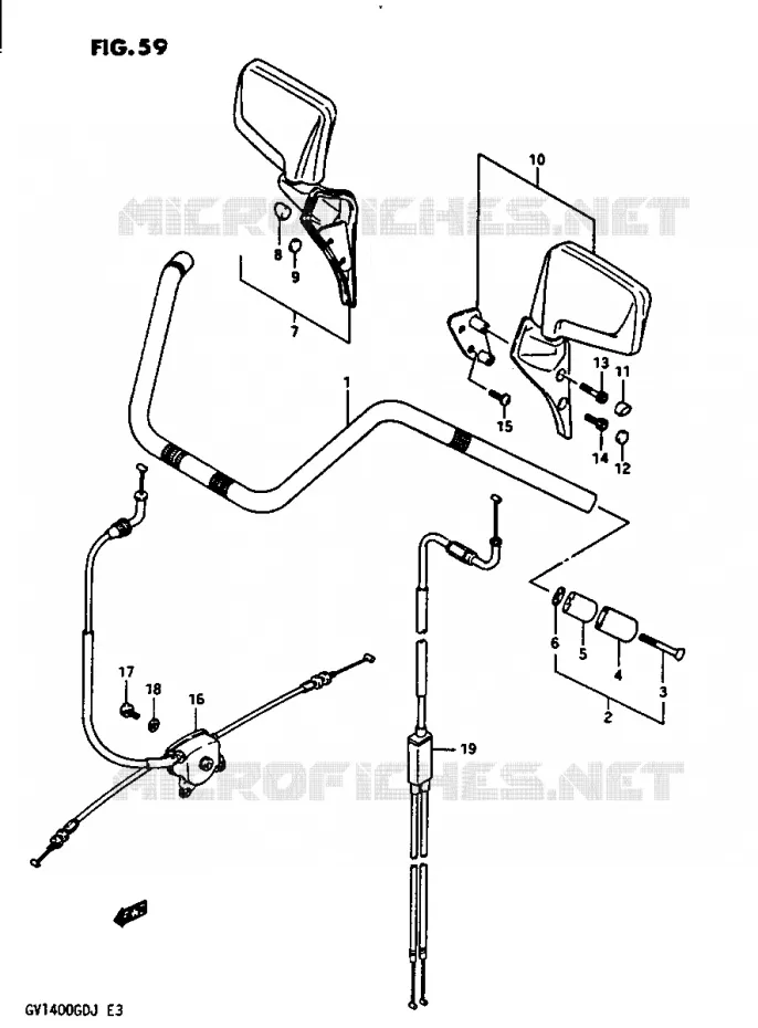 STUUR - KABELS GV1400GCG/MODELE H/J Suzuki MOTO 1400 CAVALCADE 1987  GV1400GDH(G/H/J)