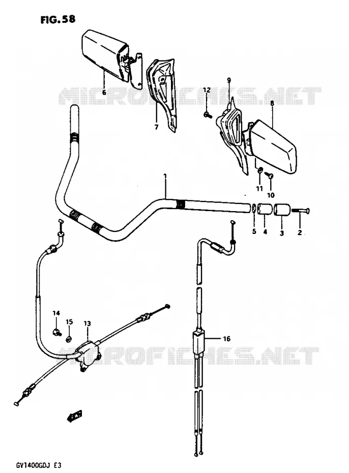 STUUR - KABELS GV1400GDG/GTG Suzuki MOTO 1400 CAVALCADE 1986  GV1400GCG(G/H/J)