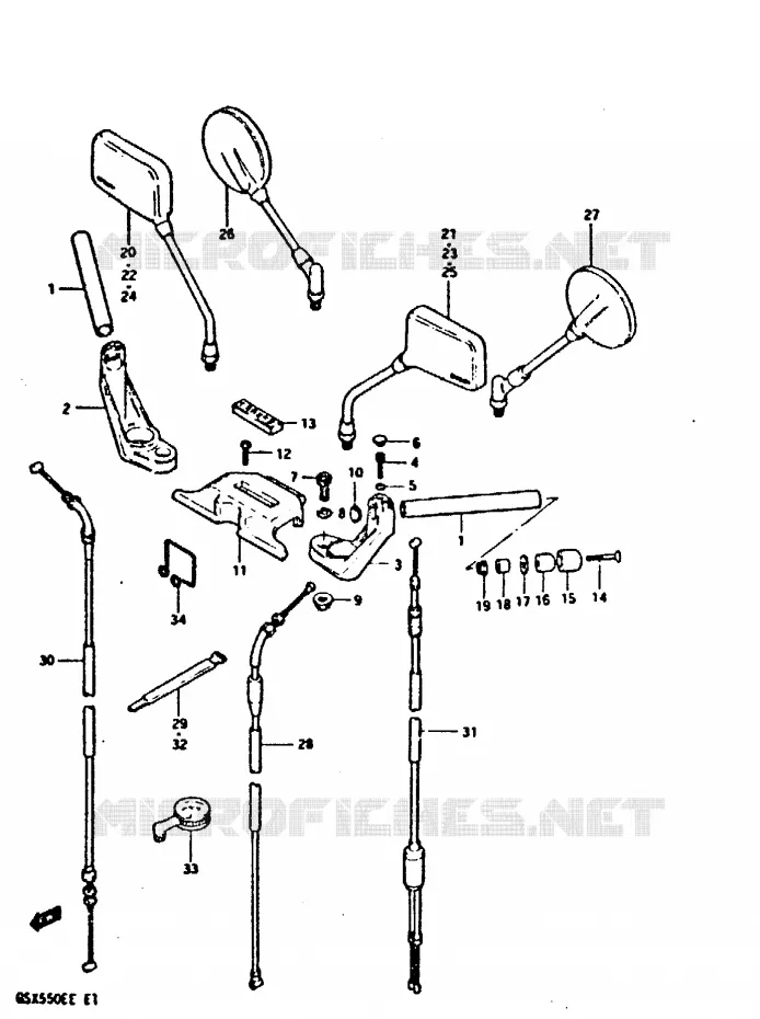 STUUR (GSX550ESD/ESE/EFE) Suzuki MOTO 550 GSX-E 1983  GSX550ED(E1)