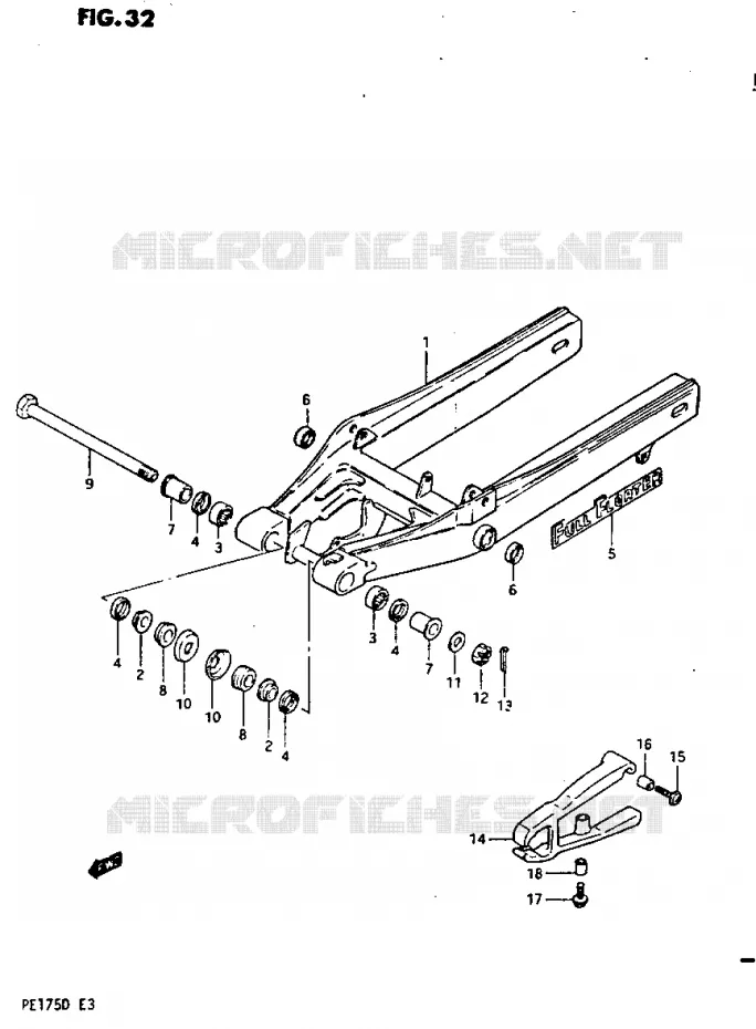 SWINGARM MODEL Z Suzuki MOTO 175 PE 1982  PE175Z(Z/D)