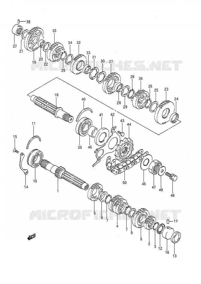TRANSMISSION Suzuki MOTO 750 GSX-R 1991  GSX-R750M(E28)