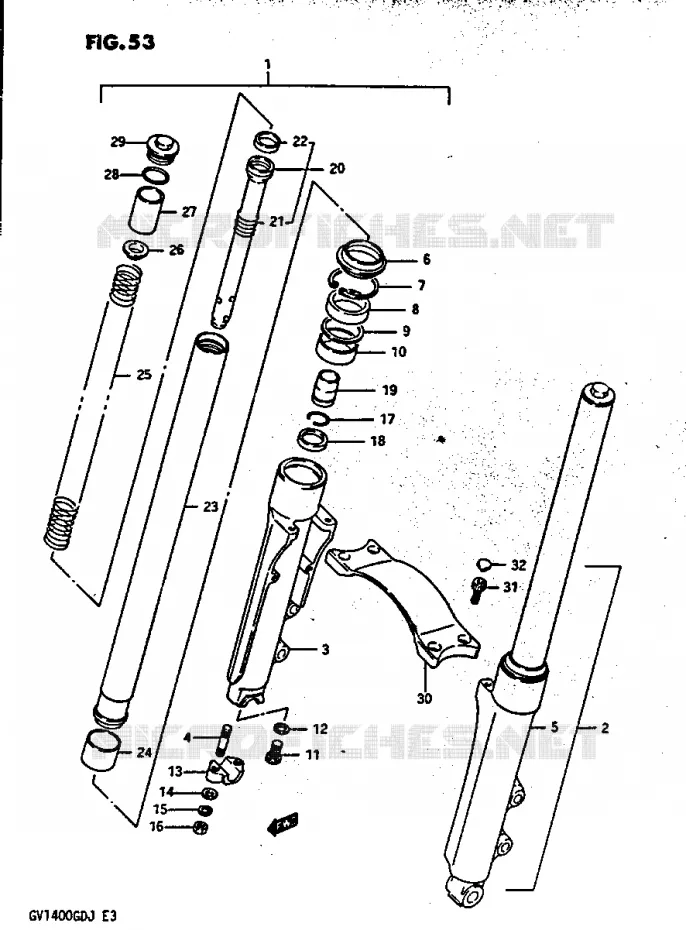 VOORVORK GV1400GCG/MODEL H/J Suzuki MOTO 1400 CAVALCADE 1986  GV1400GCG(G/H/J)