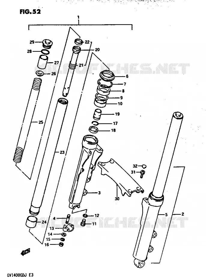 VOORVORK GV1400GDG/GTG Suzuki MOTO 1400 CAVALCADE 1986  GV1400GCG(G/H/J)