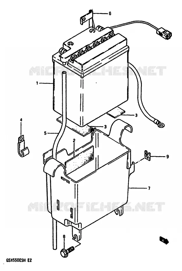 ACCU Suzuki MOTO 550 GSX-E 1987  GSX550ESH(F/G/H)