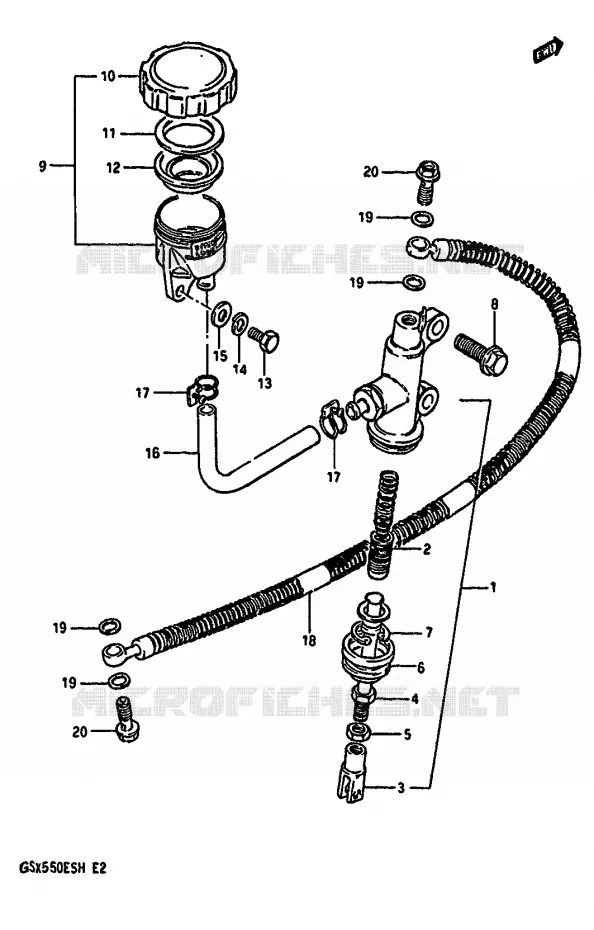 ACHTER HOOFDREMCILINDER Suzuki MOTO 550 GSX-E 1985  GSX550EFF(F/G/H)