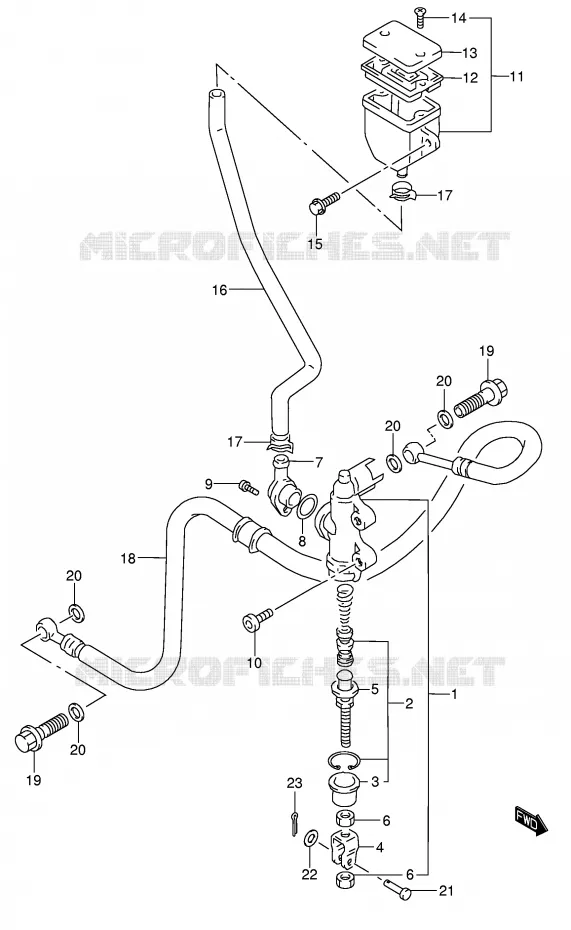 ACHTER HOOFDREMCILINDER Suzuki MOTO 750 GSX 1999  GSX750X(E4)