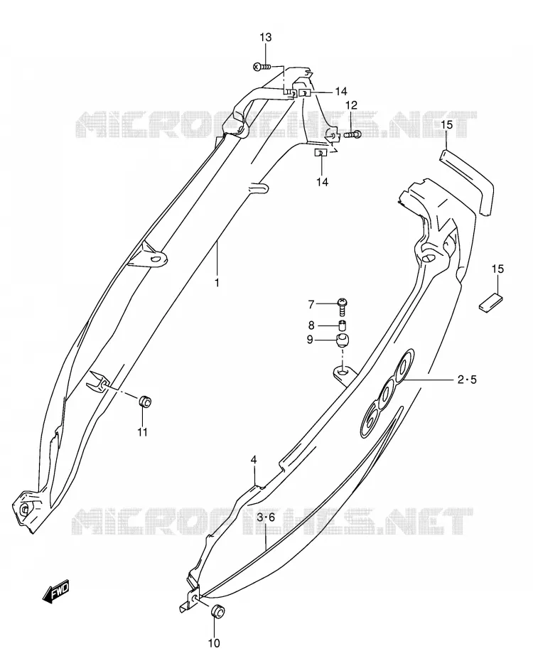 ACHTER KUIP  (MODELE K2) Suzuki MOTO 600 GSX-F 1998  GSX600FW(E2)