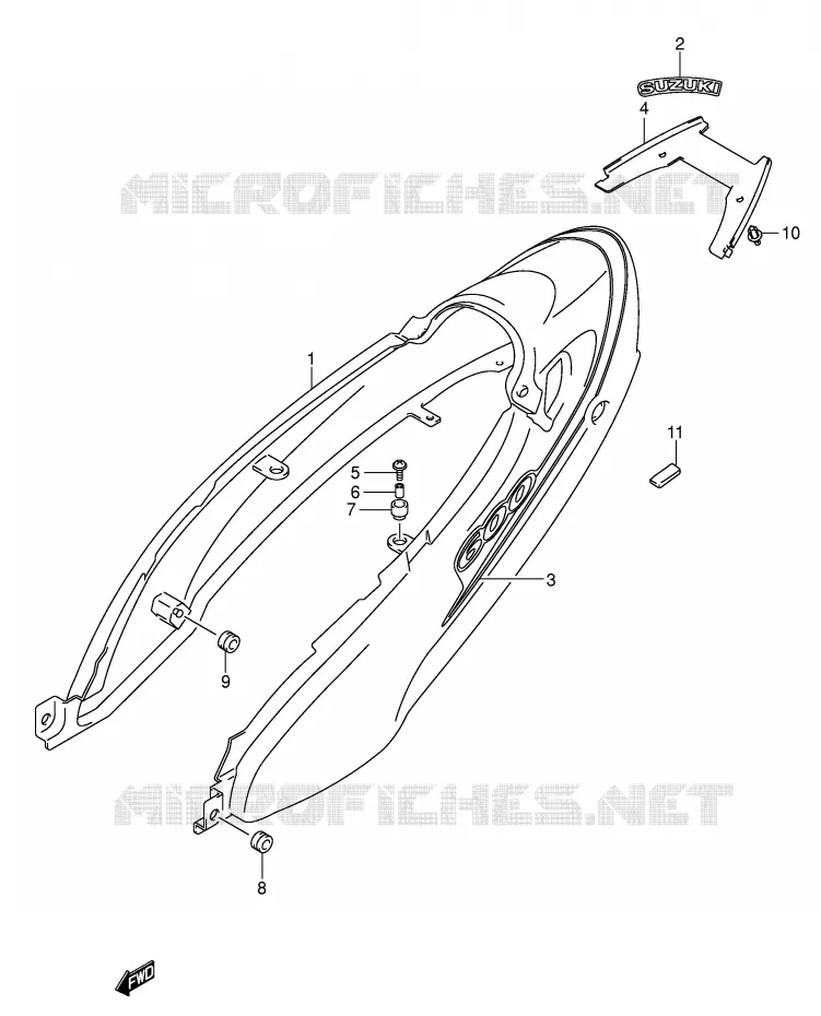 ACHTER KUIP  (MODELE K3) Suzuki MOTO 600 GSX-F 2000  GSX600FUY(E2)