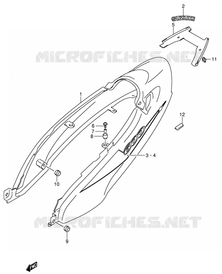 ACHTER KUIP  (MODELE K5) Suzuki MOTO 600 GSX-F 2004  GSX600FK4(E2)