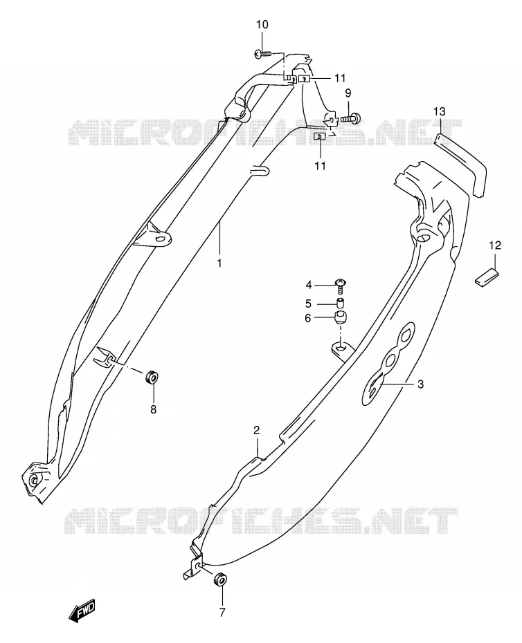 ACHTER KUIP  (MODELE X) Suzuki MOTO 600 GSX-F 1998  GSX600FUW(E2)