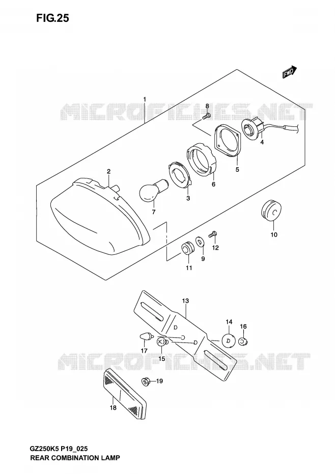 ACHTERLICHT Suzuki MOTO 250 MARAUDER 2004  GZ250K4(P19)