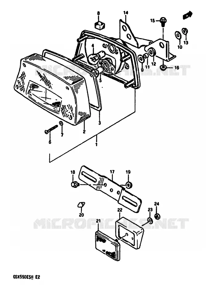 ACHTERLICHT Suzuki MOTO 550 GSX-E 1987  GSX550EFH(F/G/H)