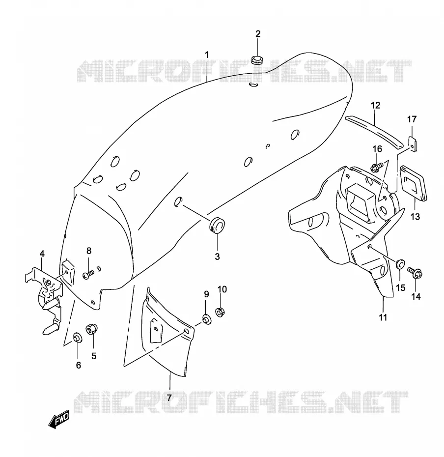 ACHTERSPATBORD (MODELE K2) Suzuki MOTO 250 MARAUDER 2003  GZ250K3(P19)
