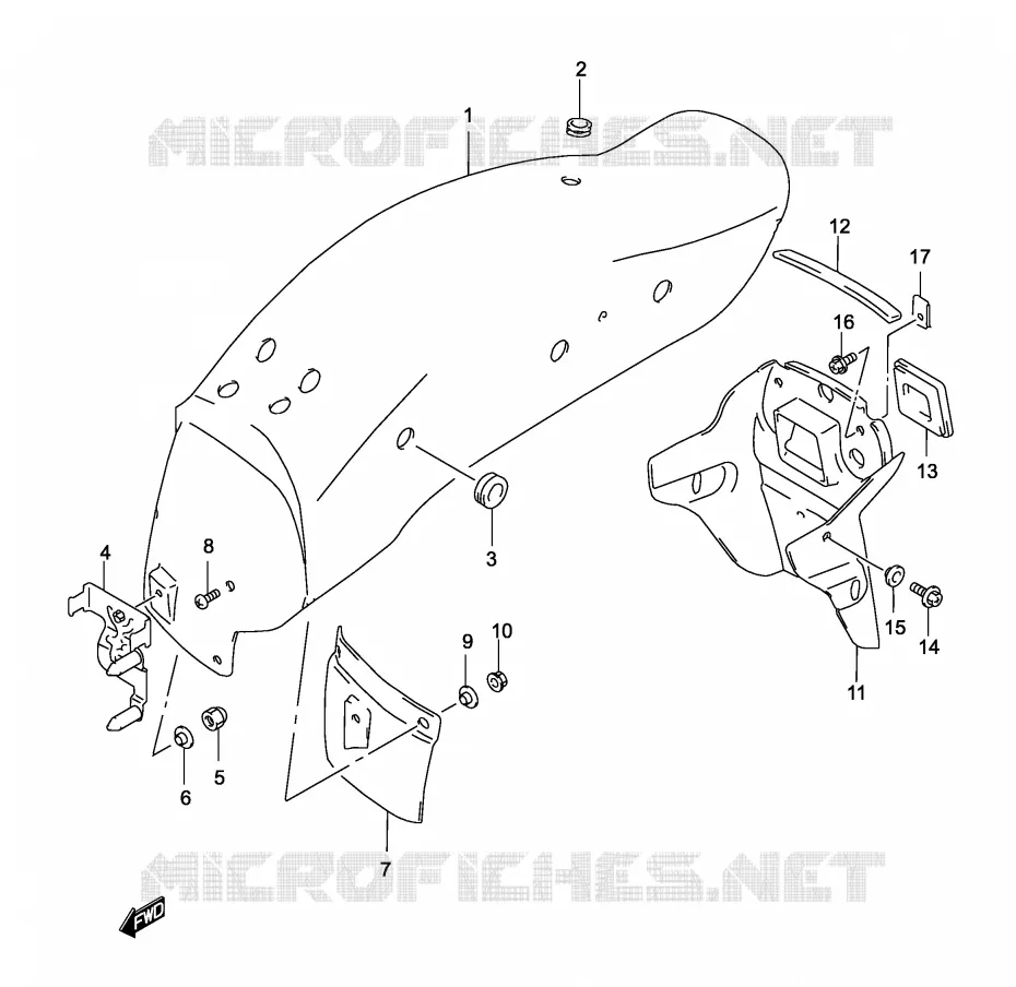 ACHTERSPATBORD (MODELE K3) Suzuki MOTO 250 MARAUDER 2003  GZ250LK3(P19)