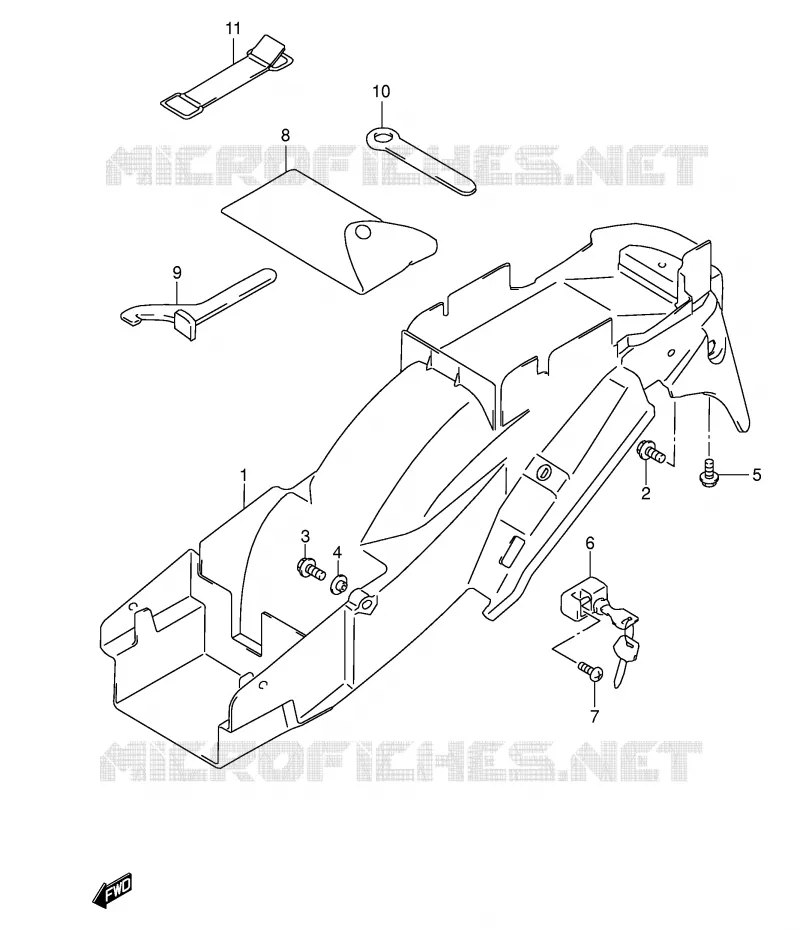 ACHTERSPATBORD (MODELE K3) Suzuki MOTO 600 GSX-F 1998  GSX600FUW(E2)