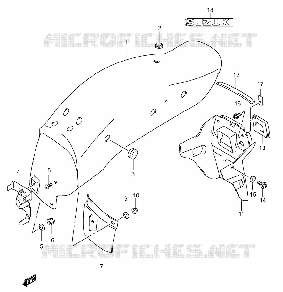 ACHTERSPATBORD Suzuki MOTO 250 MARAUDER 2004  GZ250K4(P3)